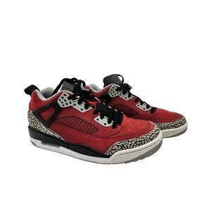 Jordan Boys 6.5Y Spizike Low Toro Suede Basketball Sneakers Red Black Cement